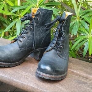 Frye Black Lace-Up Boots